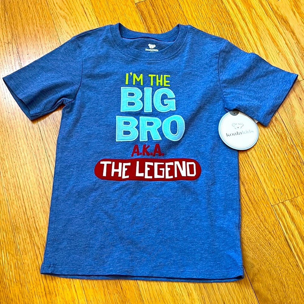 NWT Koala Kids “I’m the Big Bro a.k.a Legend” T-Shirt. Size 5T